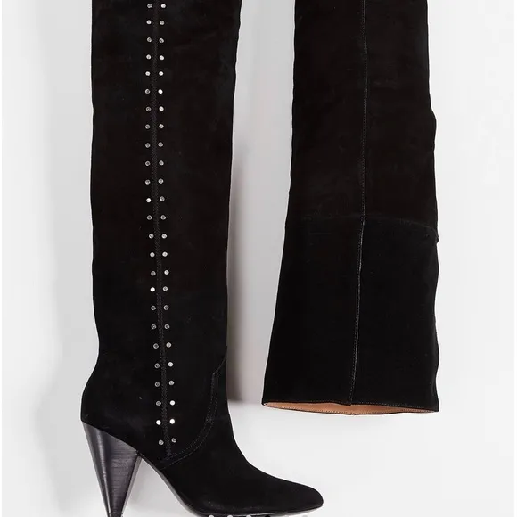 NEW Joie Gallison Black Suede Over The Knee Boots