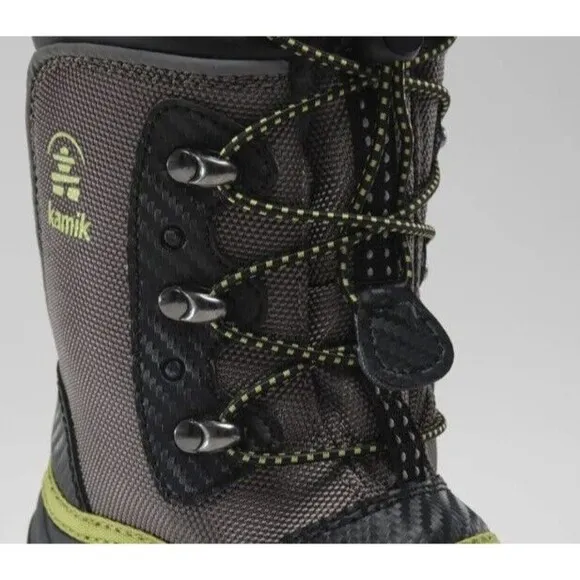 New Kamik Luke 3 Kids Boys Girls Sz 13 Snow Boots Insulated Charcoal