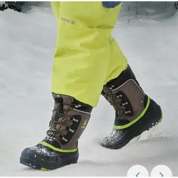New Kamik Luke 3 Kids Boys Girls Sz 13 Snow Boots Insulated Charcoal