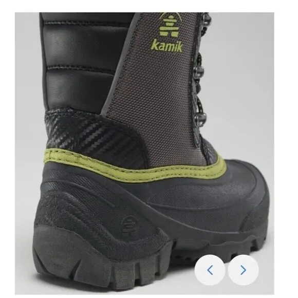 New Kamik Luke 3 Kids Boys Girls Sz 13 Snow Boots Insulated Charcoal