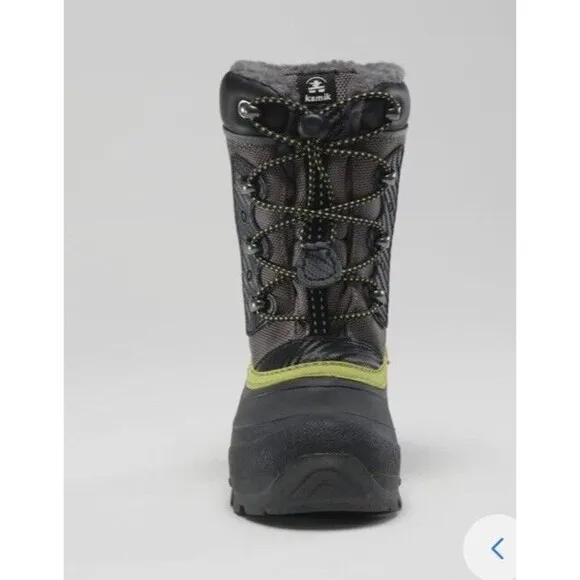 New Kamik Luke 3 Kids Boys Girls Sz 13 Snow Boots Insulated Charcoal