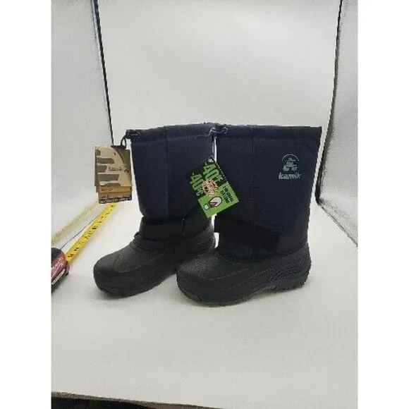 New Kamik Unisex Kids Snow Boot Blue Waterproof Fleece Lined Size 6 New