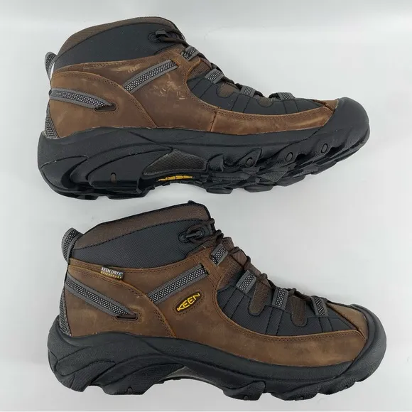 NEW Keen Men’s Targhee II Mid-Tac Hiking Boots Cascade Brown Black 12