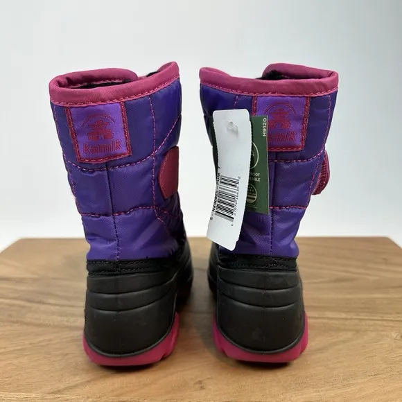 New Kids Kamik Snowbug 5 Insulated Faux Fur Lined Waterproof Snow Boots Size 7 C