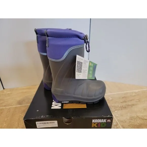 NEW Kodiak Kids Grey Purple Passion US 9 Big Kids Girls Waterproof Boots Snow Ra