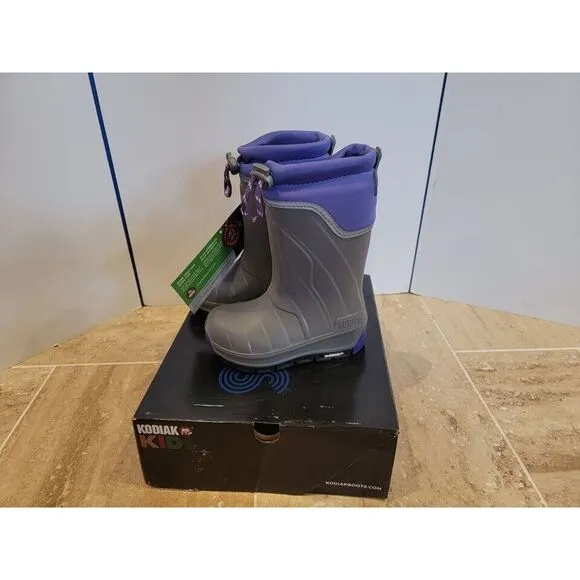 NEW Kodiak Kids Grey Purple Passion US 9 Big Kids Girls Waterproof Boots Snow Ra