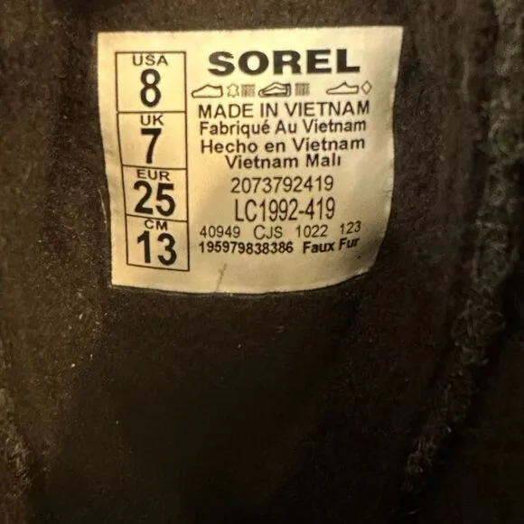 New Little Kids Sorel Explorer Navy Blue Leather Winter‎ Snow Boots Size 8 C