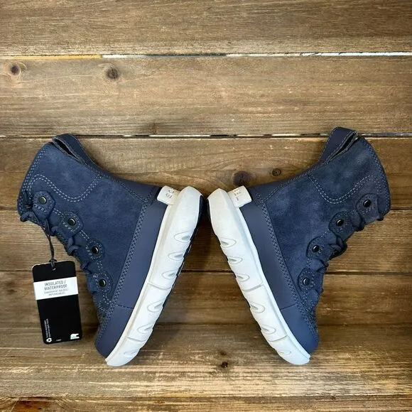 New Little Kids Sorel Explorer Navy Blue Leather Winter‎ Snow Boots Size 8 C