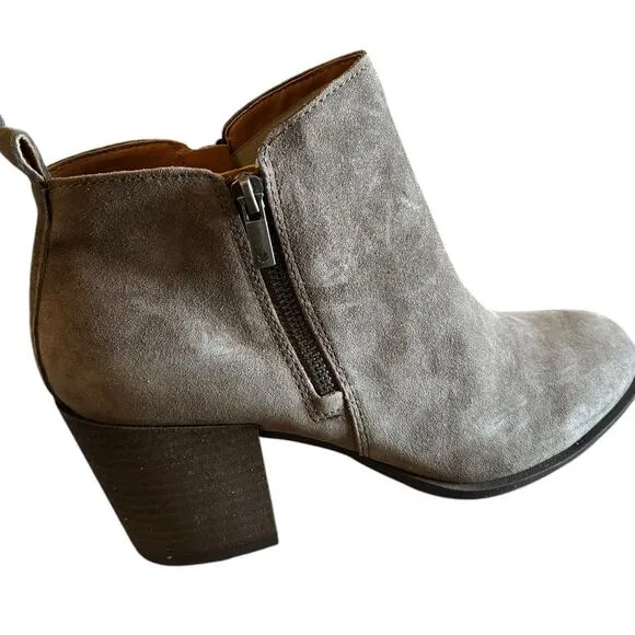 New Lucky Brand Basel Heeled Boots Women's Size 10 M Dune Brown Suede Leather