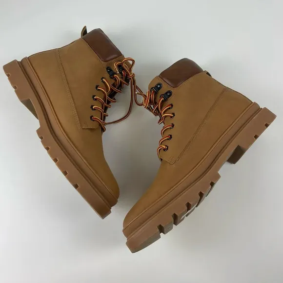 NEW Madden Steve Madden Gabber Boots Mens Size 12 Tan Lace Up Ortholite Leather