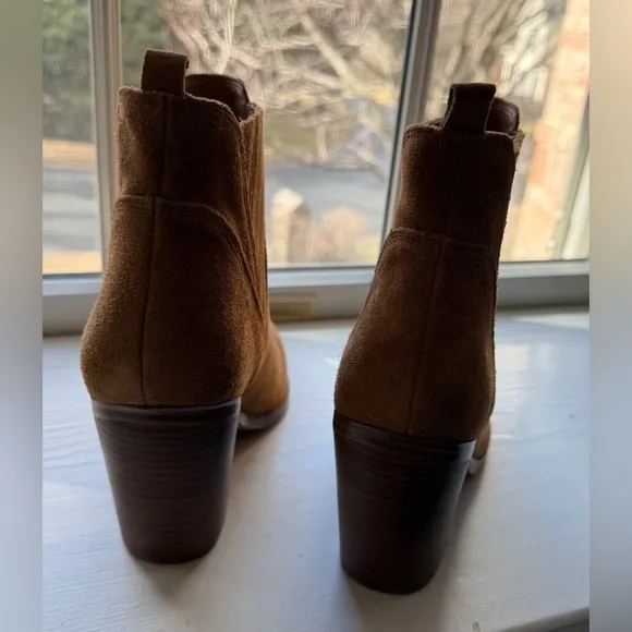 NEW* Marc Fisher Gadri Ankle Bootie Boots Suede Pointed Toe Chunky Heel Size 12