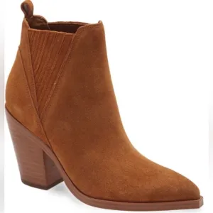 NEW* Marc Fisher Gadri Ankle Bootie Boots Suede Pointed Toe Chunky Heel Size 12