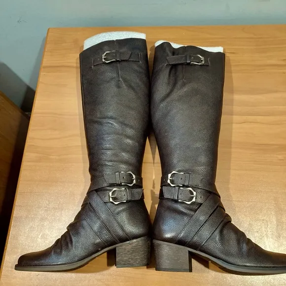 New Matisse Brown Pebble Leather Riding Boots