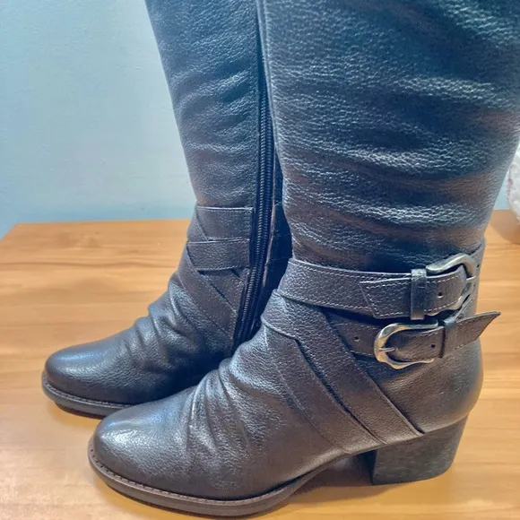 New Matisse Brown Pebble Leather Riding Boots