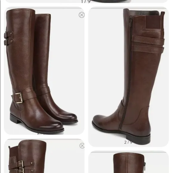 New Naturalizer Jessie Knee High Brown Riding Boots 5 M Regular Calf