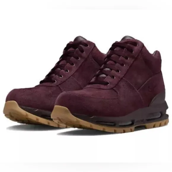 NEW Nike Air Max Goadome Deep Burgundy Gum Men's Suede Boots 865031-602 9-12