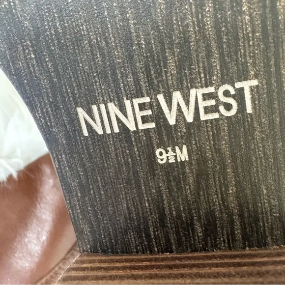 NEW Nine West Cognac Brown Noriko Leather Knee High Riding Boots Size 9.5M