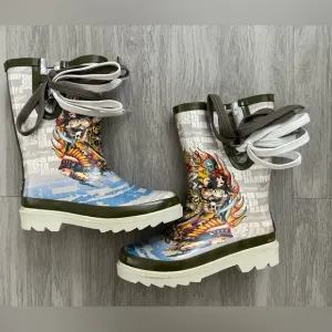 New no tags Kids ED HARDY rain boots size 2
