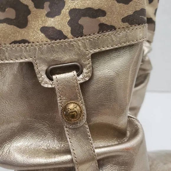 New Nordstrom ITALY Girls Metallic Gold Cheetah Leopard Animal Print 30