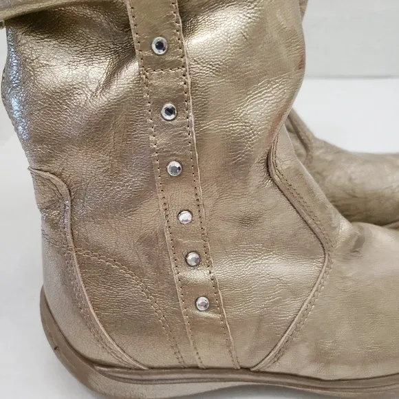 New Nordstrom ITALY Girls Metallic Gold Cheetah Leopard Animal Print 30