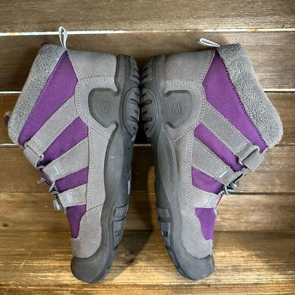 New NWOB‎ Big Kids Keen Knotch Purple Winter Snow Lined Ankle Boots Size 7 Y