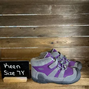 New NWOB‎ Big Kids Keen Knotch Purple Winter Snow Lined Ankle Boots Size 7 Y