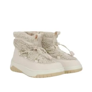 NEW PAJAR Girls Sherpa Janie Pull on Winter Boots -20 Size 2 1/2(34) Biege/Cream