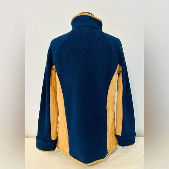 NEW Sail to Sable Fleece/Suede Navy and Cognac Pullover size Small