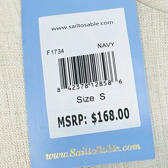 NEW Sail to Sable Fleece/Suede Navy and Cognac Pullover size Small