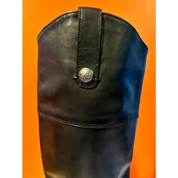 NEW Sam Edelman Drina Riding Style Boots Black Leather Lug Sole RTL $250 SZ 6