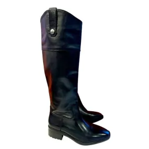 NEW Sam Edelman Drina Riding Style Boots Black Leather Lug Sole RTL $250 SZ 6