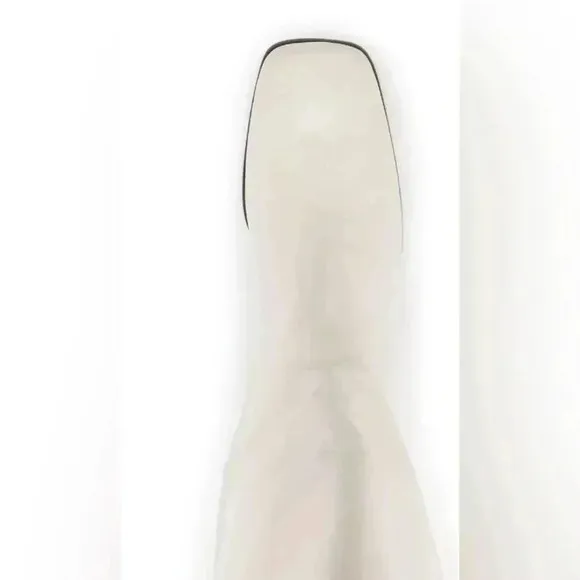 NEW SENSO Zander Kid Leather White Knee High Chunky Heel Square Toe Boot Size 7