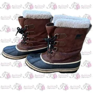 New SOREL 1964 Pac T Size 10 Hickory Brown Winter Snow Men’s Boots warm black