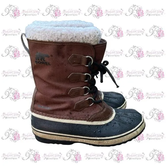 New SOREL 1964 Pac T Size 10 Hickory Brown Winter Snow Men’s Boots warm black