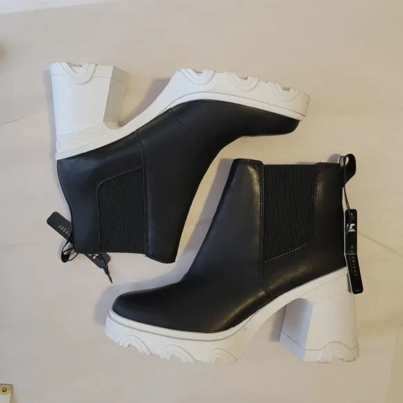 New Sorel Brex Heel Chelsea Boots Womens 9 Modern Retro Gogo Vibes City Chic