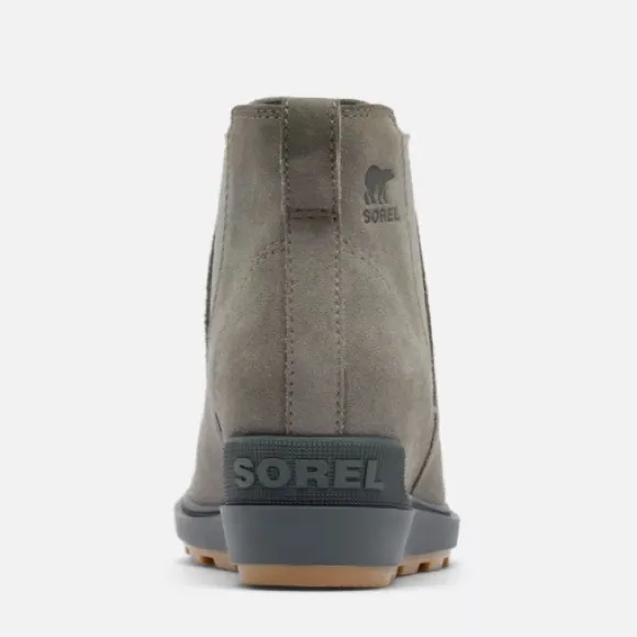 NEW SOREL EVIE II QUARRY, GRILL GRAY ANKLE HIDDEN WEDGE CHELSEA BOOTS SIZE 9.5.
