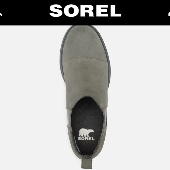 NEW SOREL EVIE II QUARRY, GRILL GRAY ANKLE HIDDEN WEDGE CHELSEA BOOTS SIZE 9.5.
