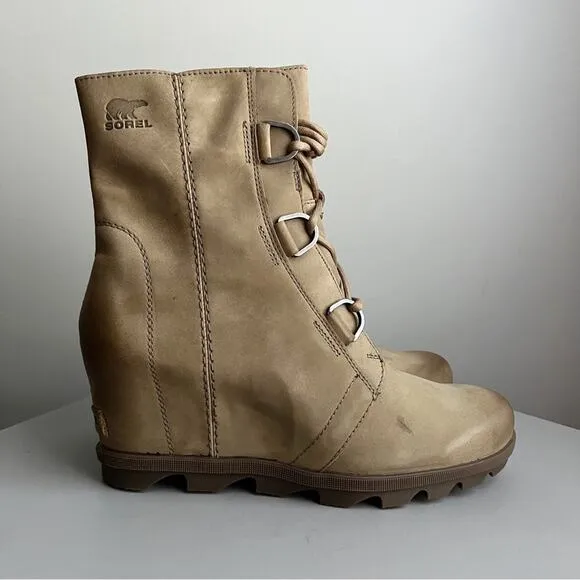 New Sorel Joan of Arc Wedge II Boots Ash Brown Waterproof Winter Boots