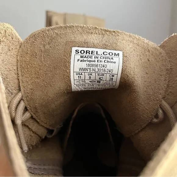 New Sorel Joan of Arc Wedge II Boots Ash Brown Waterproof Winter Boots