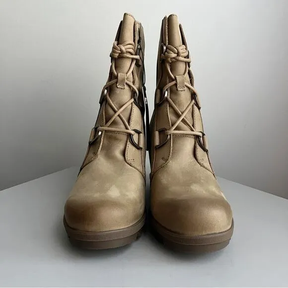 New Sorel Joan of Arc Wedge II Boots Ash Brown Waterproof Winter Boots