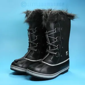 NEW!  Sorel Kids JOAN OF ARCTIC Youth Waterproof Boot, Black, Dove, Size 6