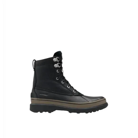 NEW SOREL men's caribou storm waterproof fashion boots in black, mud