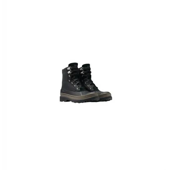 NEW SOREL men's caribou storm waterproof fashion boots in black, mud