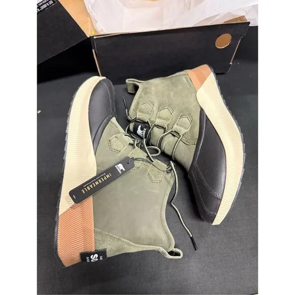 New Sorel Out N About III Classic Waterproof Boots 10.5 Stone Green Black