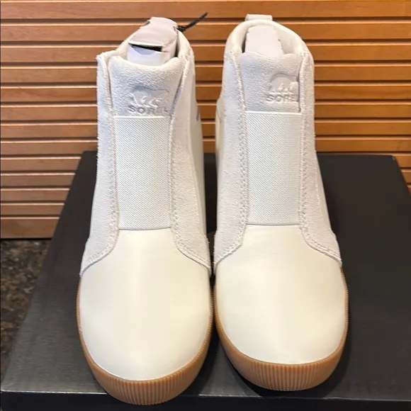 New Sorel Out N About Pull On Wedge Sea Salt Waterproof Boots Sneakers 8