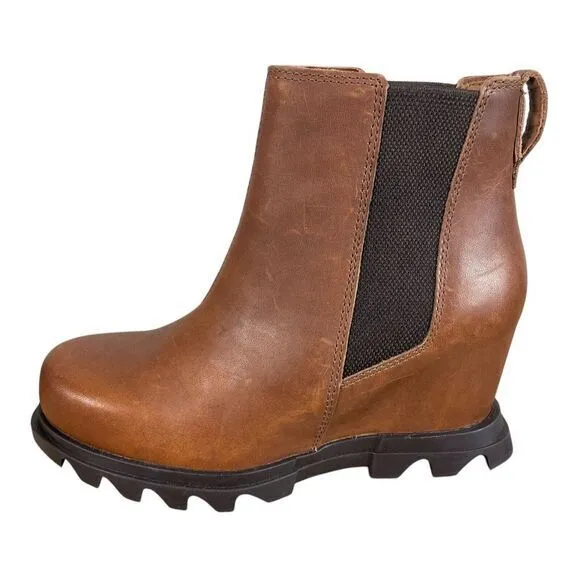 NEW Sorel Womens 6 Joan of‎ Arctic Wedge III Waterproof Chelsea Boots Hazelnut