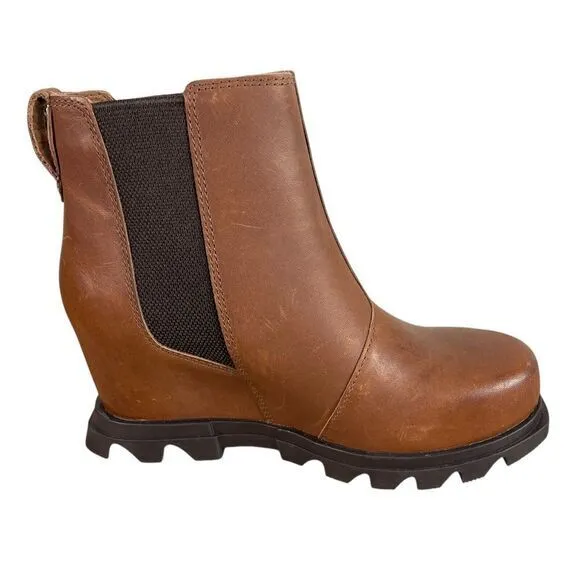 NEW Sorel Womens 6 Joan of‎ Arctic Wedge III Waterproof Chelsea Boots Hazelnut