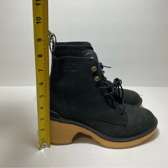 New SOREL Women's High-Line Lace-Up Black Combat Boots US Size 6.5