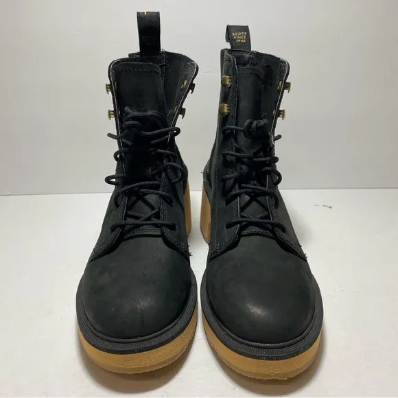 New SOREL Women's High-Line Lace-Up Black Combat Boots US Size 6.5