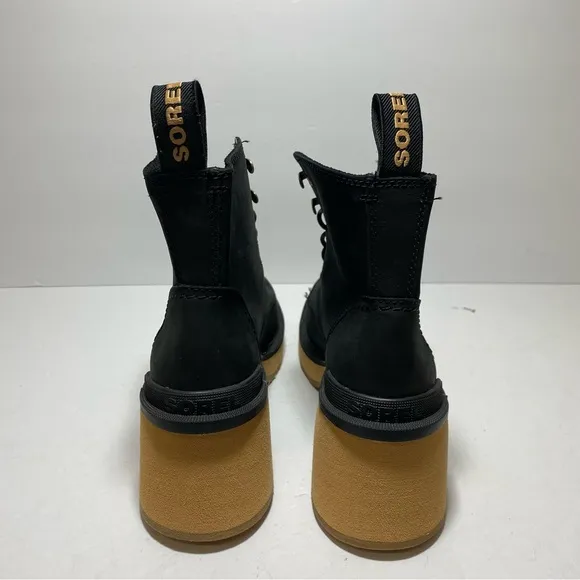 New SOREL Women's High-Line Lace-Up Black Combat Boots US Size 6.5